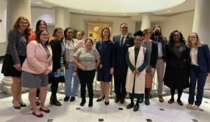 A group of people in the Maryland General Assembly building