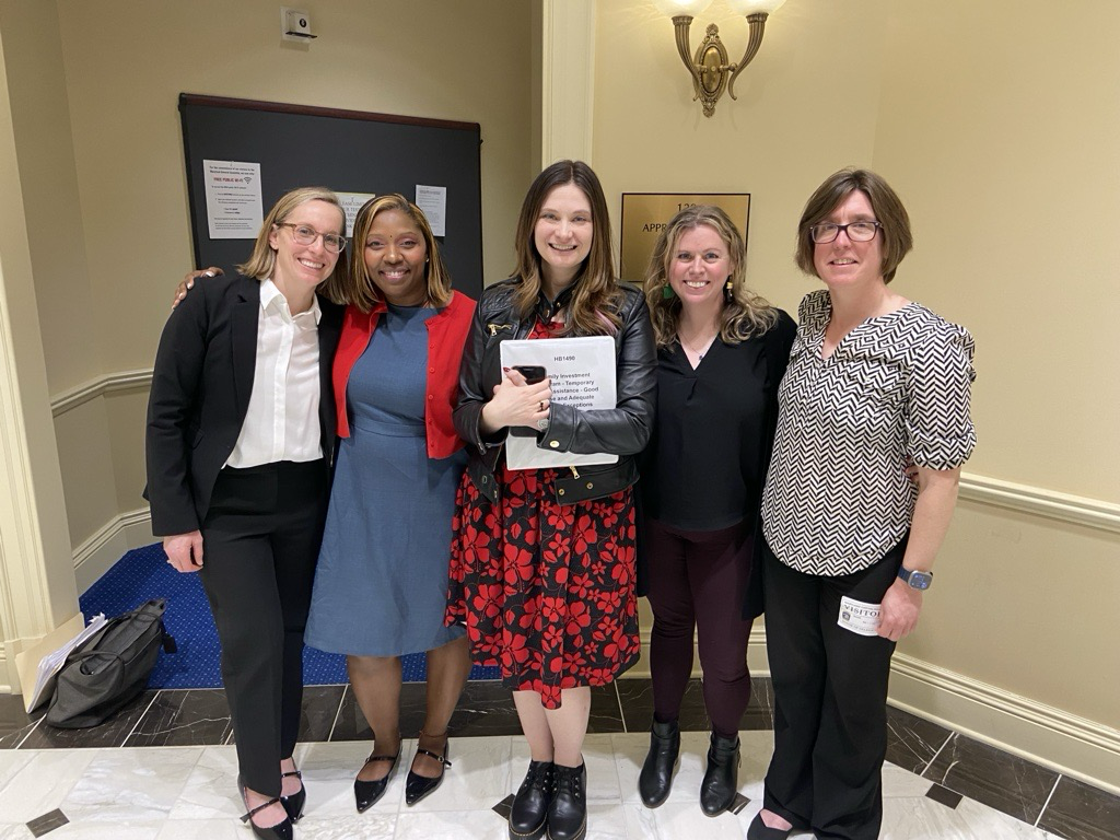 A group of five people at the Maryland General Assembly