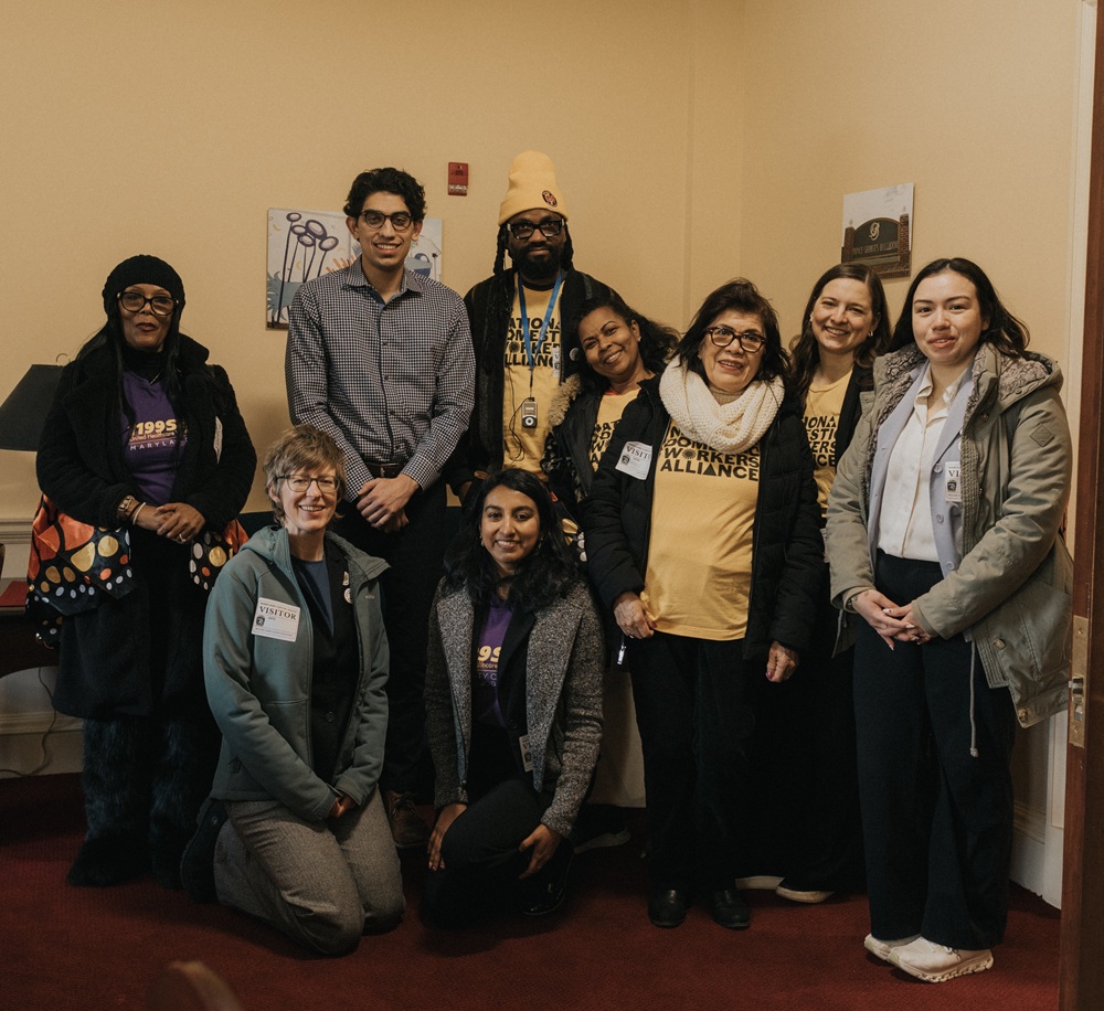 A group of people at the Maryland General Assembly for a lobby day.